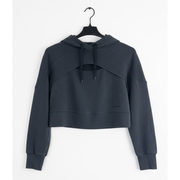 Lululemon Get Centred Crop Hoodie Black Size 4 Athletic Athleisure Vented Pocket - Picture 2 of 16